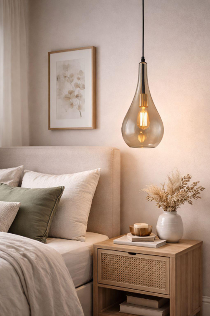 Amber Glass Pendant Hanging Light - 4148/1P AMBER