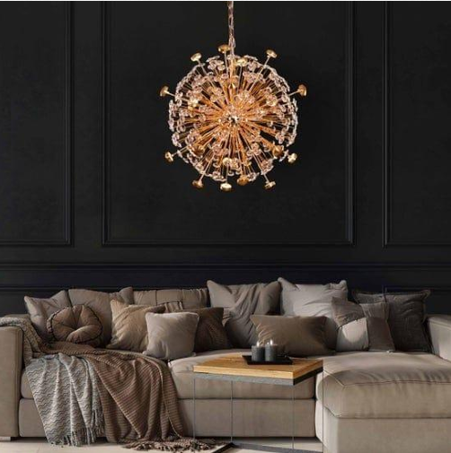 Golden Crystal Burst Chandelier - 5600