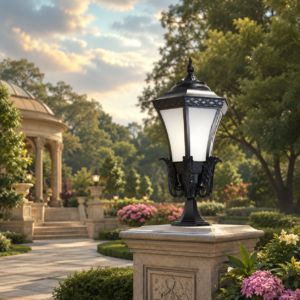 Classic Black Outdoor Gate Pillar Lantern Light Decorative Post Top