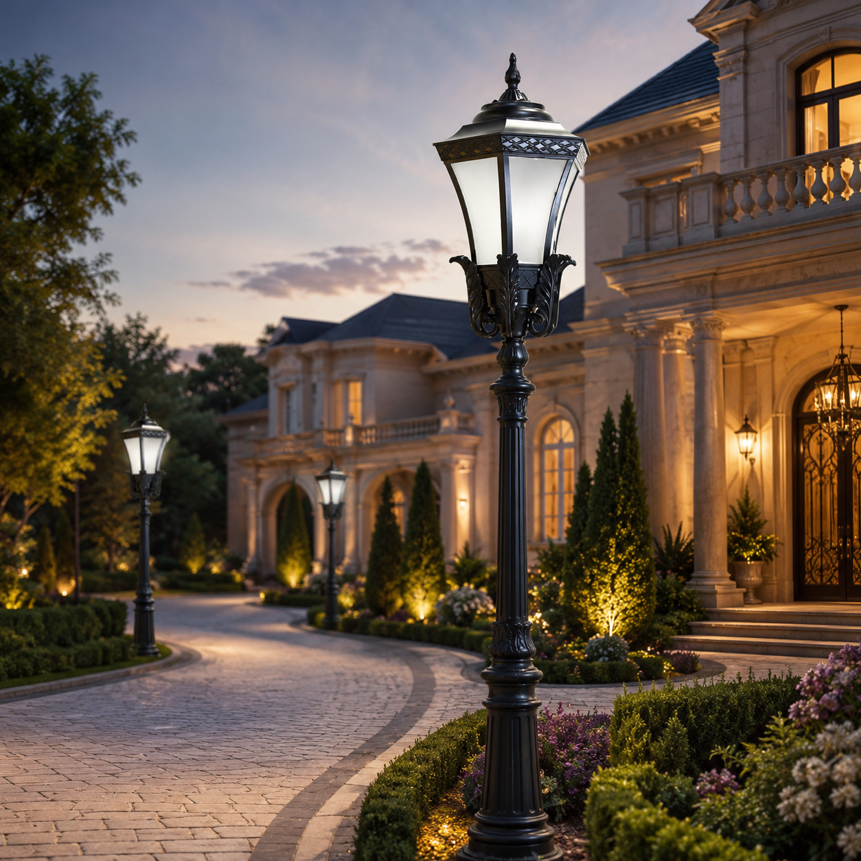 Classic Black Outdoor Gate Pillar Lantern Light Decorative Post Top