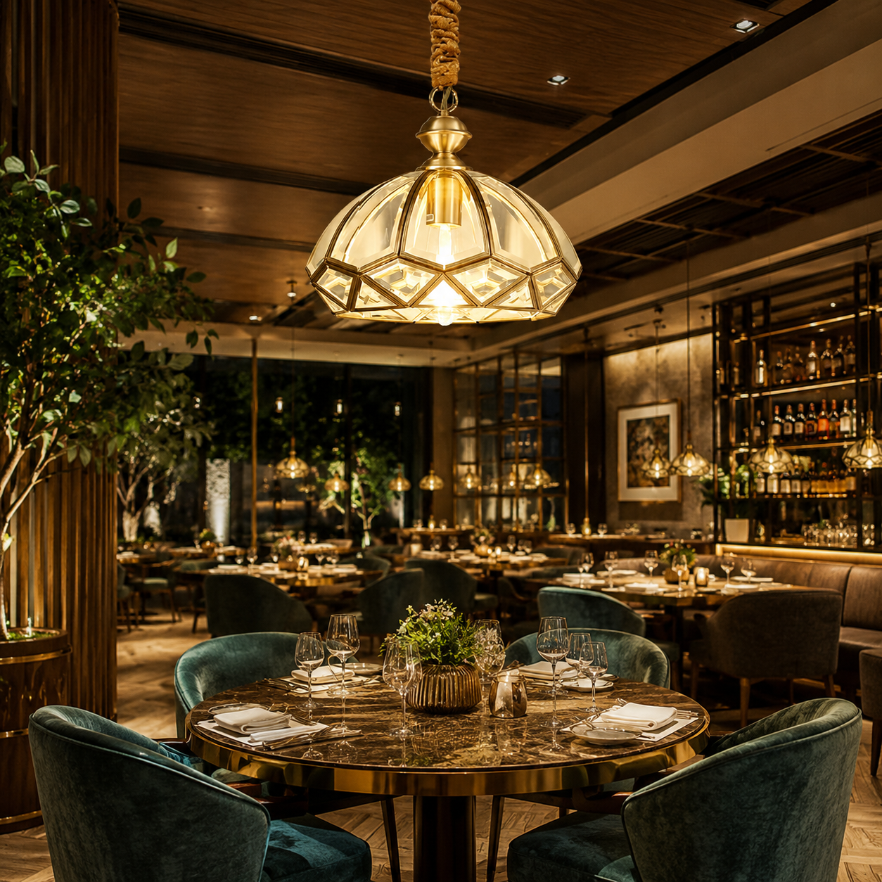 Luxury Gold Crystal Pendant Light for Dining & Kitchen