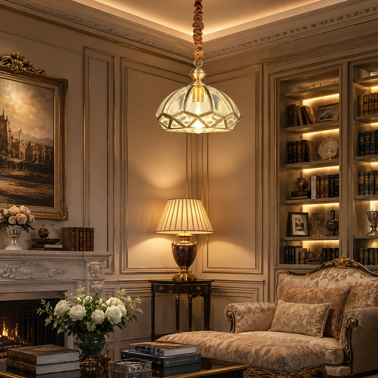 Luxury Gold Crystal Pendant Light for Dining & Kitchen