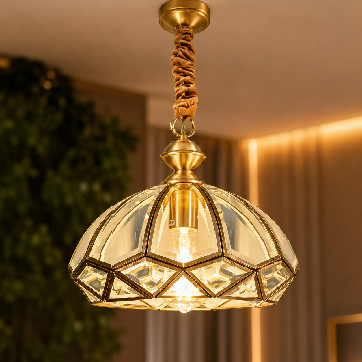 Luxury Gold Crystal Pendant Light for Dining & Kitchen