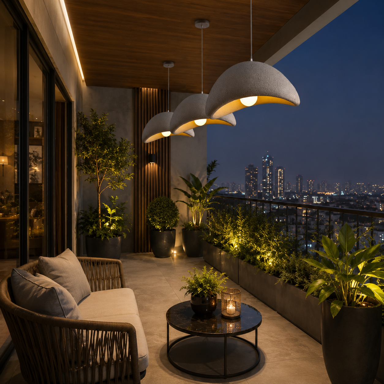 Resin 400mm Textured Dome Pendant Light