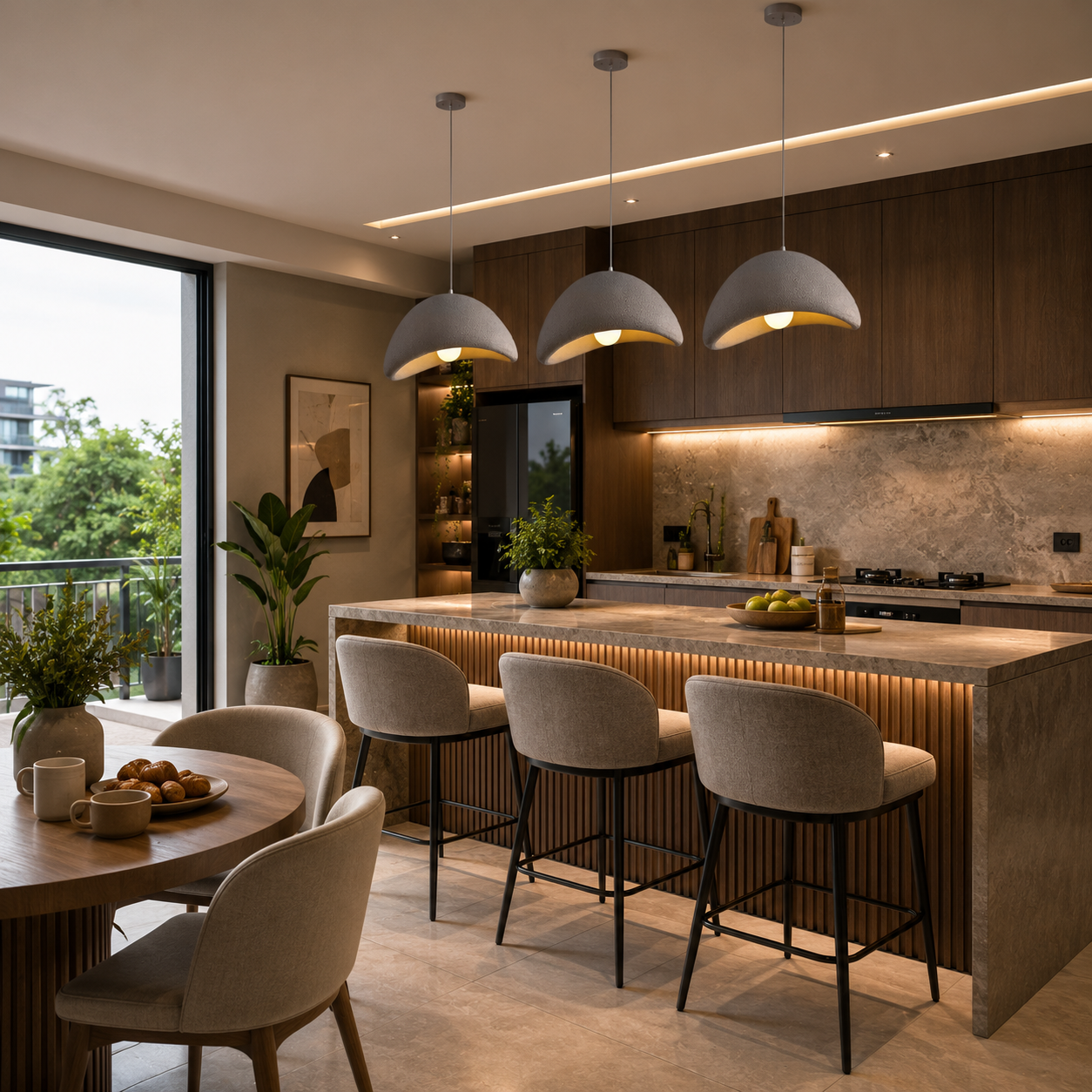 Resin 400mm Textured Dome Pendant Light