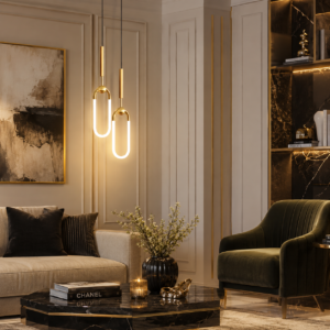 Aurora Modern U-Shaped Gold LED Pendant Light