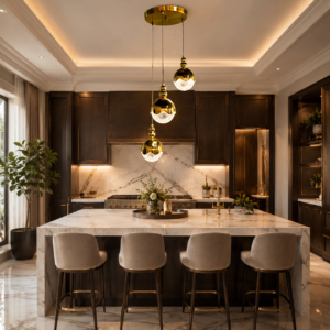 Aurora Luxe 3-Light Gold Crystal Globe Cluster Pendant Chandelier