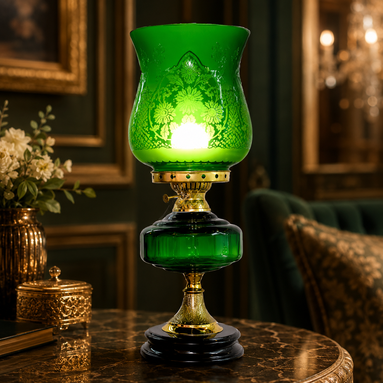 Royal Vintage Antique Brass Bedside Decorative Lamp