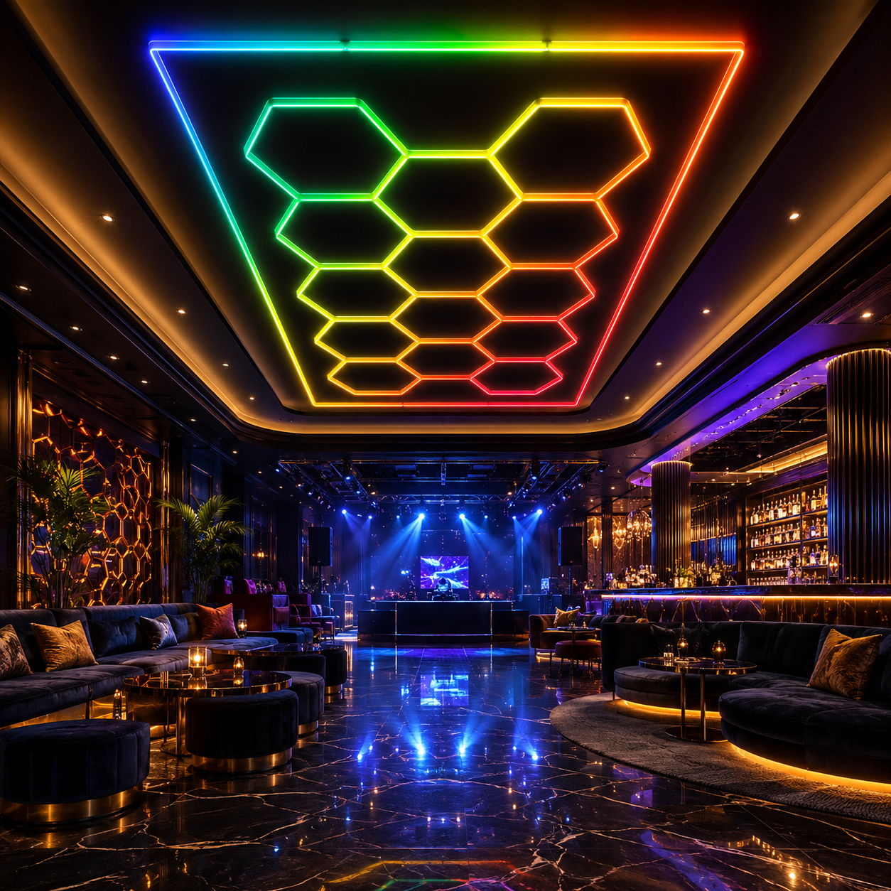 RGB Honeycomb Hexagon LED Ceiling Light
