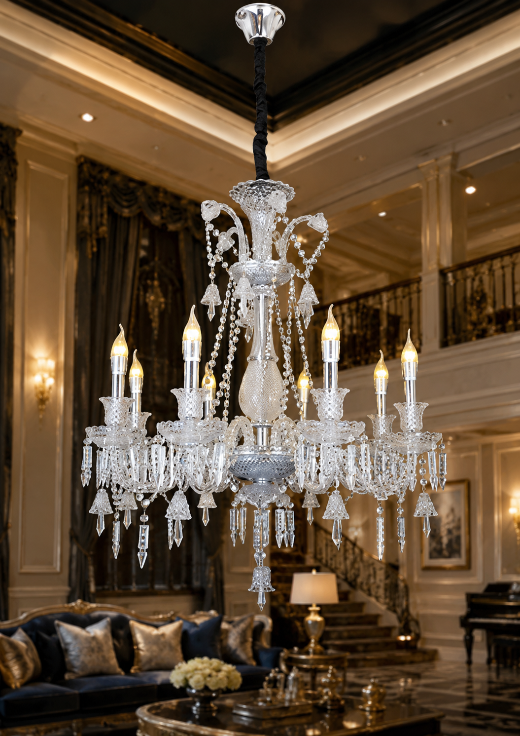 8-light Royal Palace Classic Crystal Chandelier