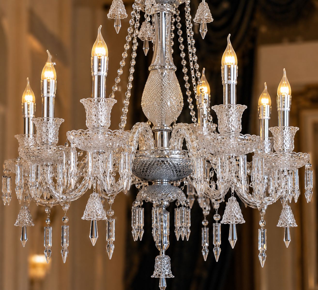 8-light Royal Palace Classic Crystal Chandelier