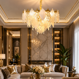 Luxury Leaf Crystal Chandelier
