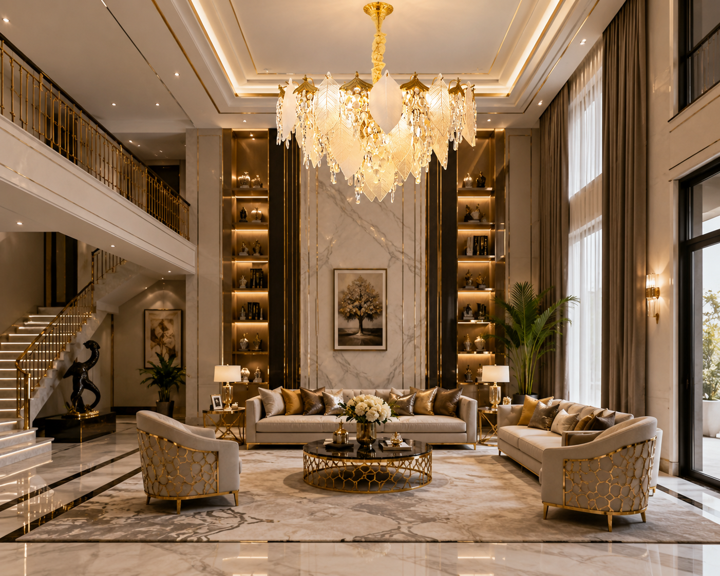 Luxury Leaf Crystal Chandelier