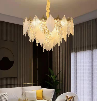 Celestial Leaf Crystal Chandelier