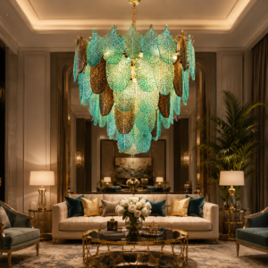 Aqua Aurelia Leaf Chandelier