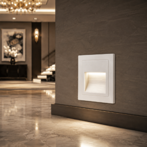ADL StepGlow 2W Square Recessed LED Foot Light | IP54 Staircase & Wall Step Light | White and Graphite Grey | 85×85 mm